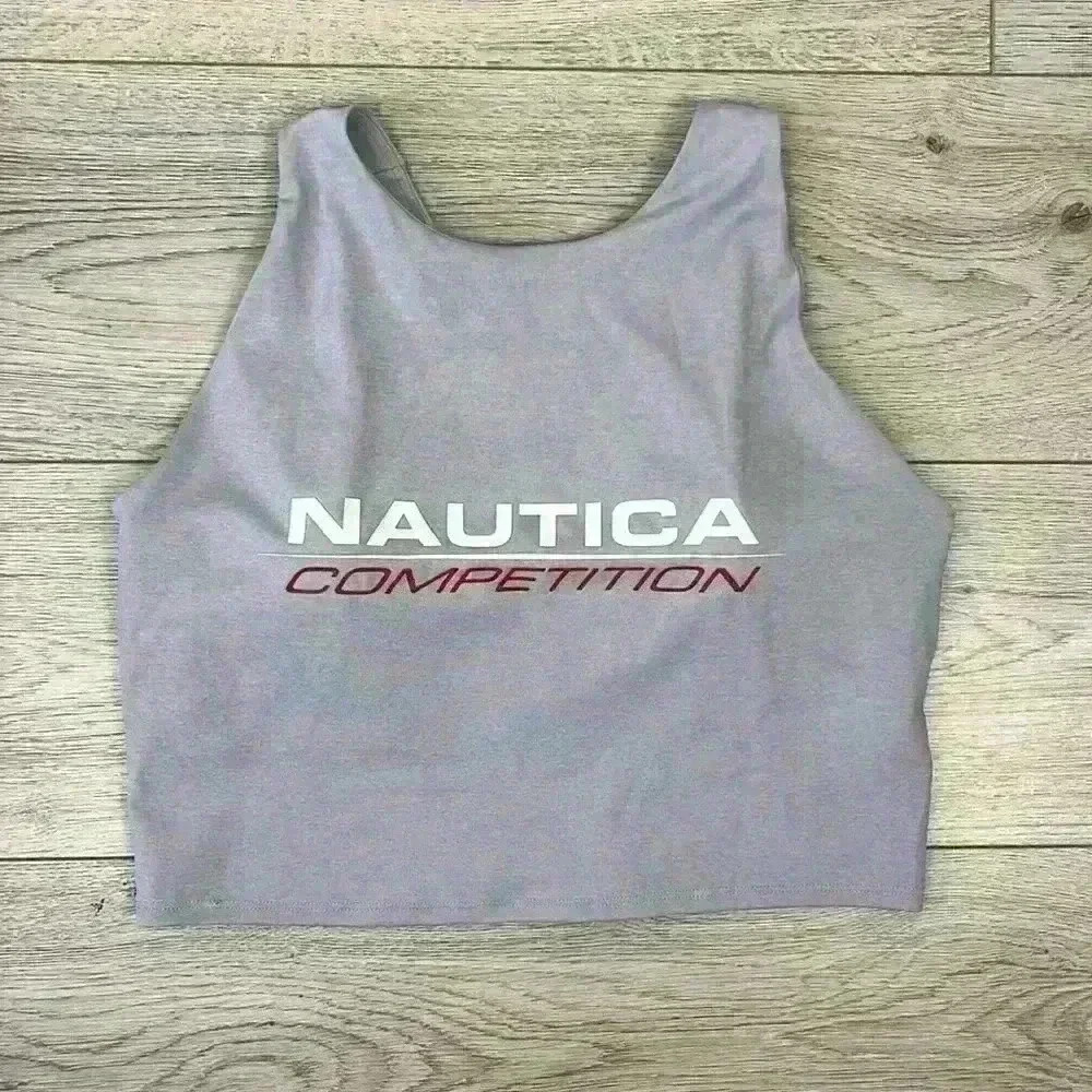 Women's Nautica Competition Crop Top Light Grey Heather NWT Multiple Sizes